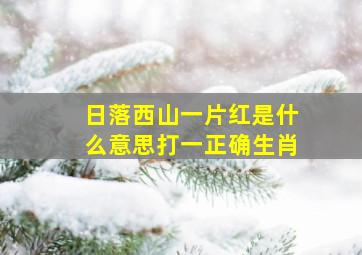 日落西山一片红是什么意思打一正确生肖