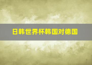 日韩世界杯韩国对德国