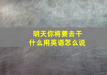 明天你将要去干什么用英语怎么说