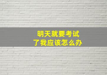 明天就要考试了我应该怎么办