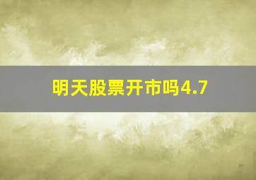 明天股票开市吗4.7