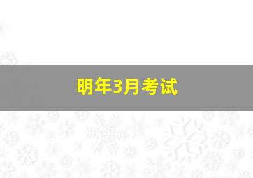 明年3月考试