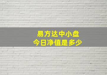 易方达中小盘今日净值是多少