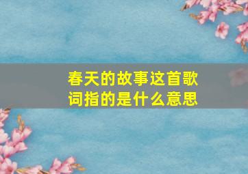 春天的故事这首歌词指的是什么意思