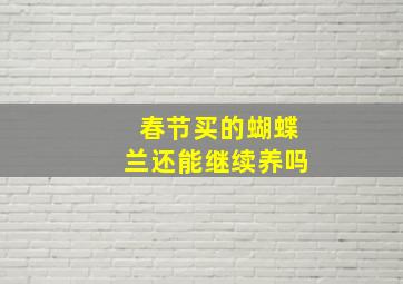 春节买的蝴蝶兰还能继续养吗