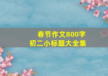 春节作文800字初二小标题大全集