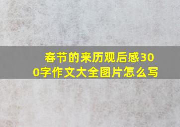 春节的来历观后感300字作文大全图片怎么写