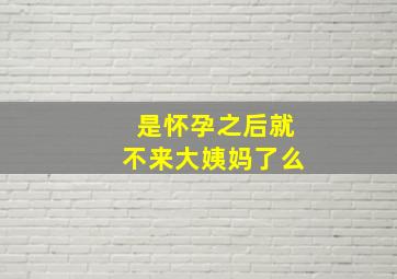 是怀孕之后就不来大姨妈了么