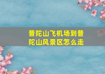 普陀山飞机场到普陀山风景区怎么走