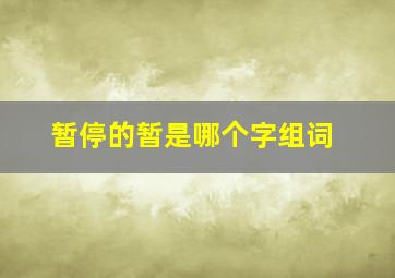 暂停的暂是哪个字组词