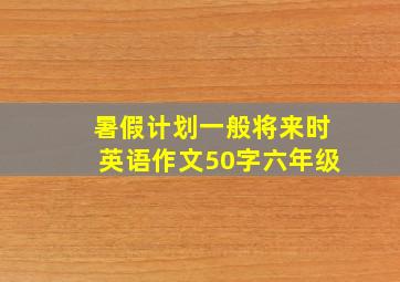 暑假计划一般将来时英语作文50字六年级