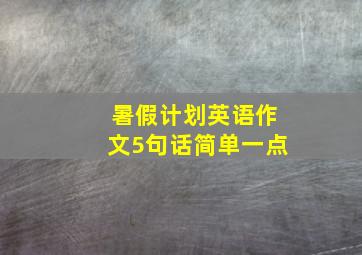 暑假计划英语作文5句话简单一点