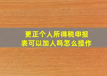 更正个人所得税申报表可以加人吗怎么操作