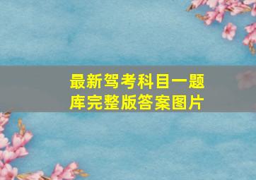 最新驾考科目一题库完整版答案图片