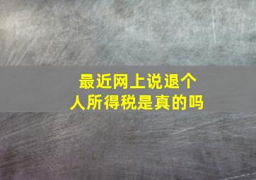 最近网上说退个人所得税是真的吗