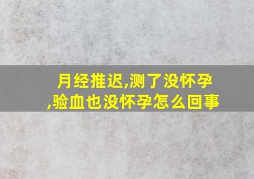 月经推迟,测了没怀孕,验血也没怀孕怎么回事