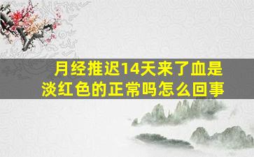 月经推迟14天来了血是淡红色的正常吗怎么回事