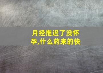 月经推迟了没怀孕,什么药来的快