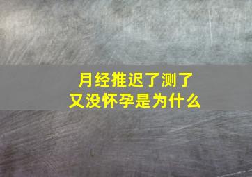 月经推迟了测了又没怀孕是为什么