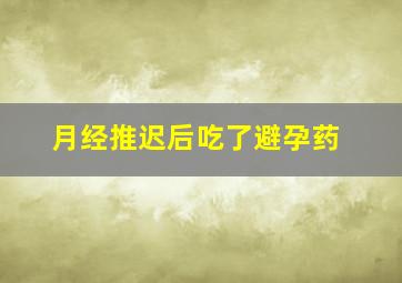 月经推迟后吃了避孕药