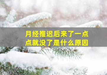 月经推迟后来了一点点就没了是什么原因