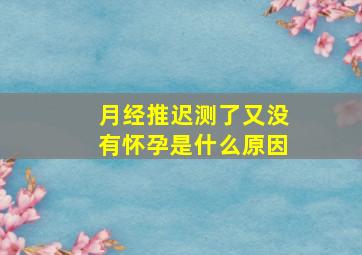 月经推迟测了又没有怀孕是什么原因