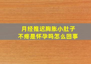 月经推迟胸胀小肚子不疼是怀孕吗怎么回事