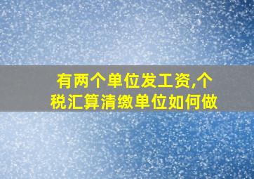 有两个单位发工资,个税汇算清缴单位如何做