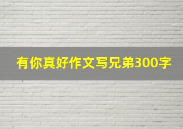 有你真好作文写兄弟300字