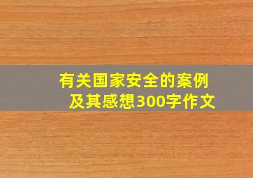 有关国家安全的案例及其感想300字作文