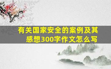 有关国家安全的案例及其感想300字作文怎么写