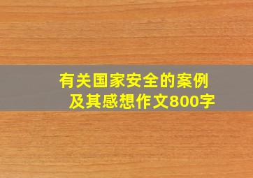 有关国家安全的案例及其感想作文800字