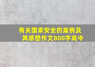 有关国家安全的案例及其感想作文800字高中