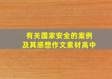 有关国家安全的案例及其感想作文素材高中