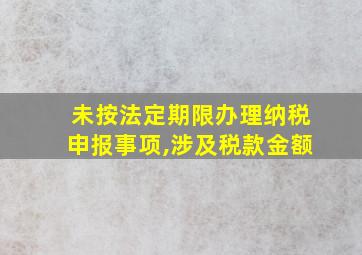 未按法定期限办理纳税申报事项,涉及税款金额