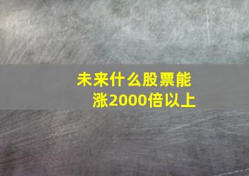 未来什么股票能涨2000倍以上