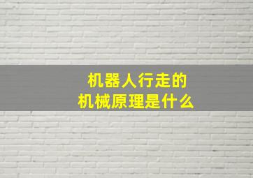 机器人行走的机械原理是什么