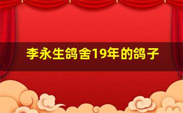 李永生鸽舍19年的鸽子