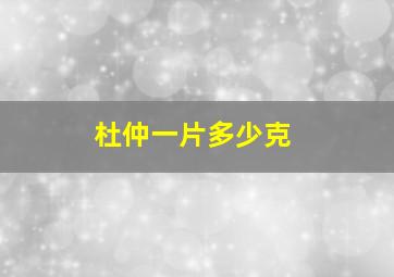 杜仲一片多少克