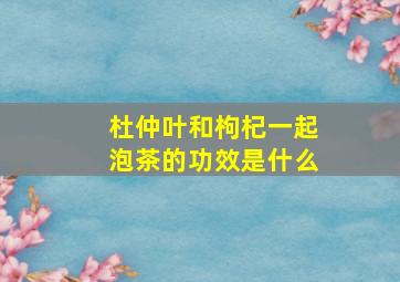 杜仲叶和枸杞一起泡茶的功效是什么