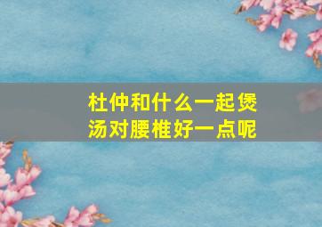 杜仲和什么一起煲汤对腰椎好一点呢