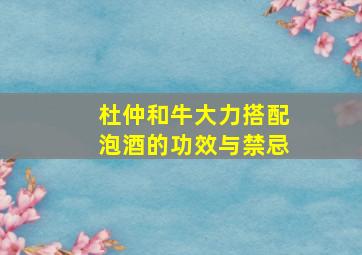 杜仲和牛大力搭配泡酒的功效与禁忌