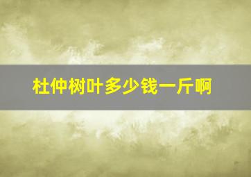 杜仲树叶多少钱一斤啊