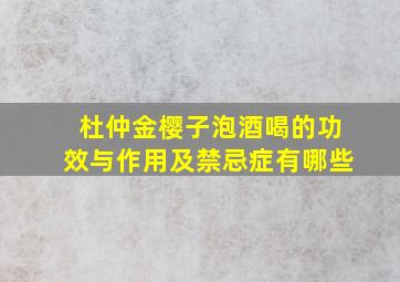 杜仲金樱子泡酒喝的功效与作用及禁忌症有哪些