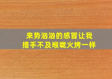 来势汹汹的感冒让我措手不及喉咙火烤一样