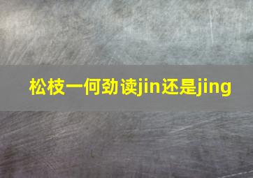 松枝一何劲读jin还是jing