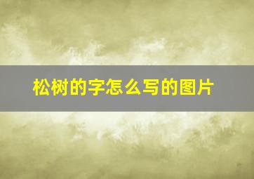 松树的字怎么写的图片