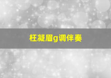 枉凝眉g调伴奏