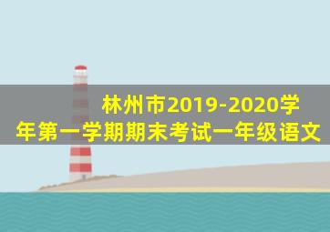 林州市2019-2020学年第一学期期末考试一年级语文