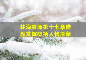 林海雪原第十七章借题发挥概括人物形象